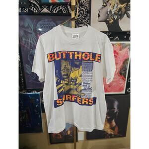 Rare Butthole Surfers “Rubberwear” Double Sided AOP Modern Band Tee Reprint XL